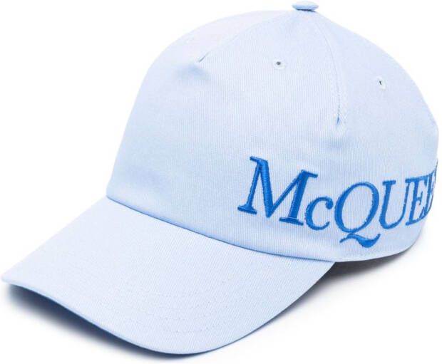 Alexander McQueen Honkbalpet met geborduurd logo Blauw