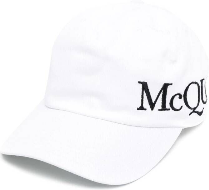 Alexander McQueen Honkbalpet met geborduurd logo Wit