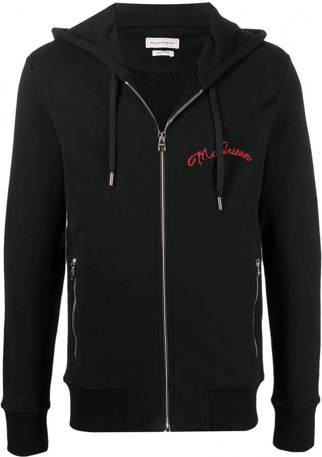 Alexander McQueen Hoodie met geborduurd logo Zwart