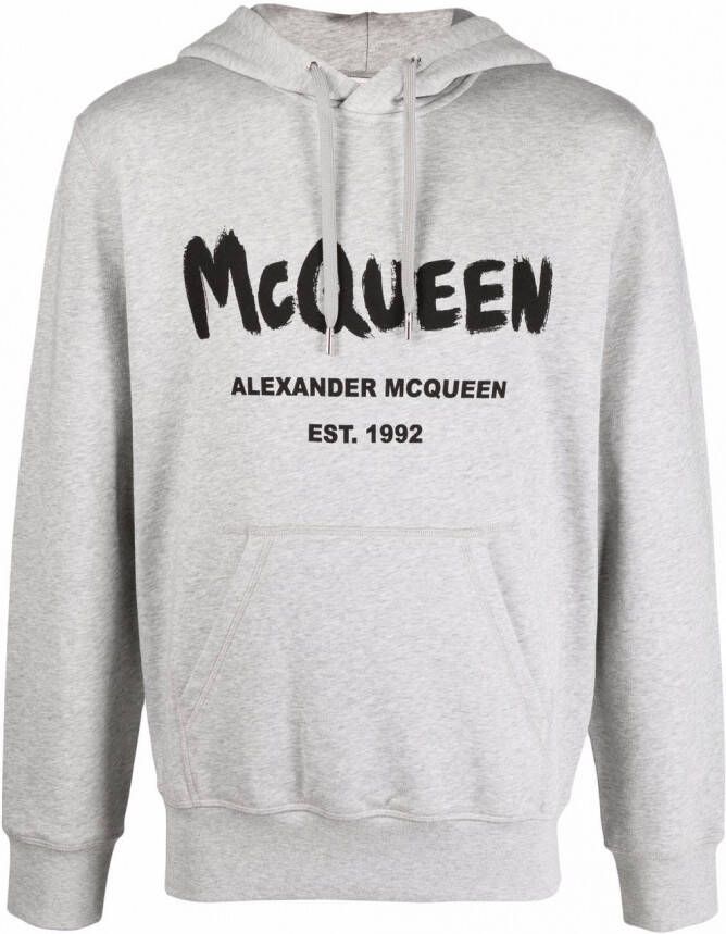 Alexander McQueen Hoodie met logoprint Grijs
