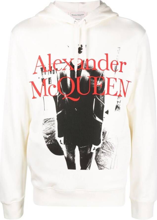 Alexander McQueen Hoodie met logoprint Wit