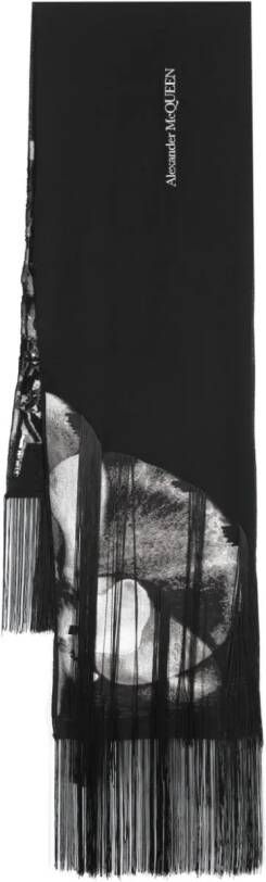 Alexander McQueen Intarsia sjaal Zwart