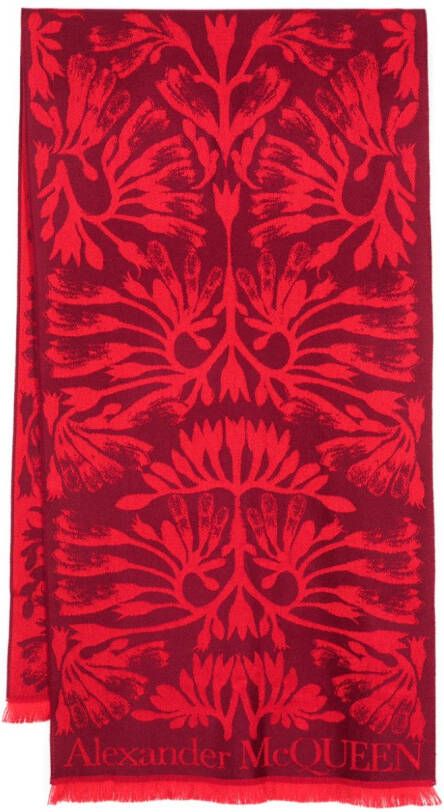 Alexander McQueen Wollen sjaal Rood