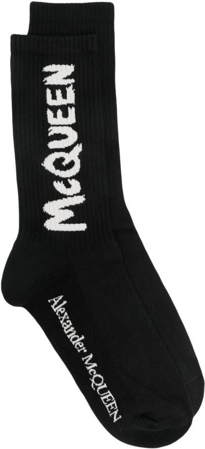 Alexander McQueen Intarsia sokken Zwart