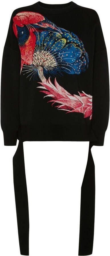 Alexander McQueen Intarsia sweater Zwart