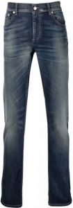 Alexander McQueen Jeans met geborduurd logo Blauw
