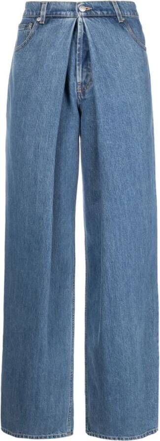 Alexander McQueen Jeans met geplooid detail Blauw