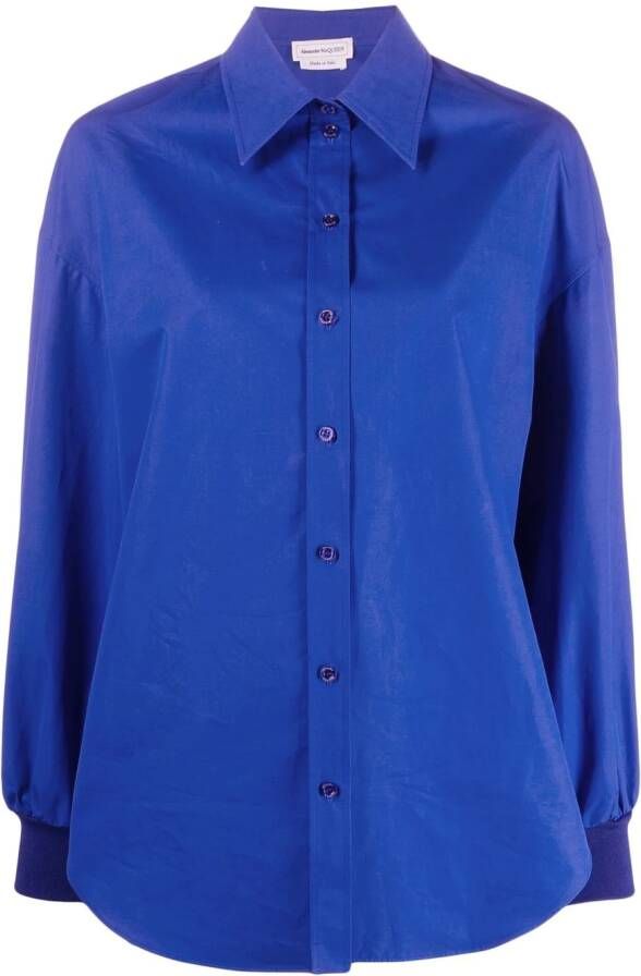 Alexander McQueen Katoenen blouse Blauw