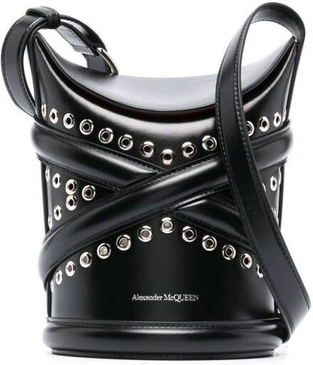 Alexander McQueen Lei bucket-tas met studs Zwart