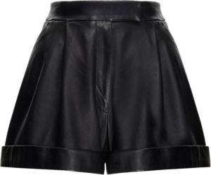 Alexander McQueen Leren shorts Zwart