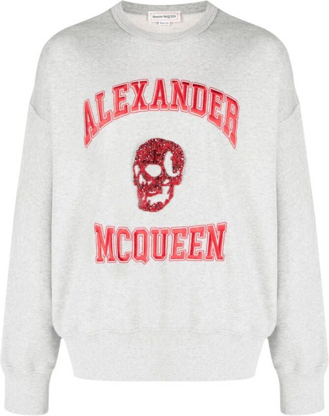 Alexander McQueen Hoodie met geborduurd logo Grijs