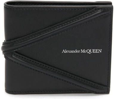 Alexander McQueen Leren portemonnee met logoplakkaat Zwart
