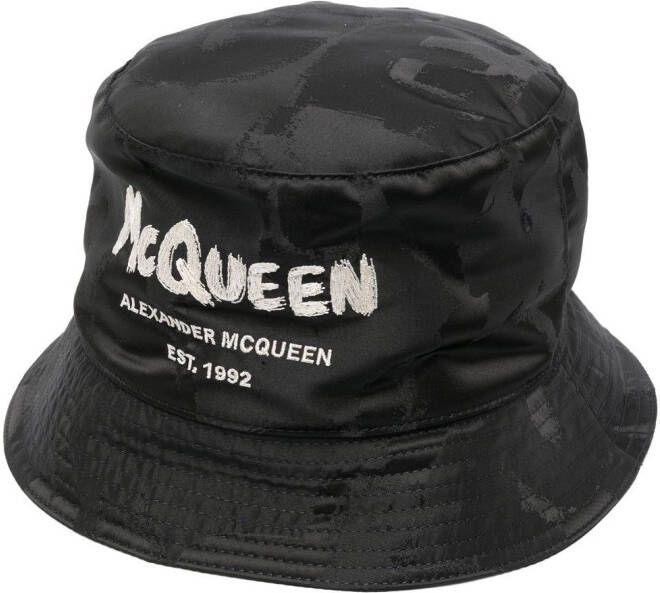 Alexander McQueen Vissershoed met logoprint Zwart