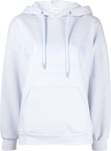 Alexander McQueen logo-print drawstring hoodie Blauw
