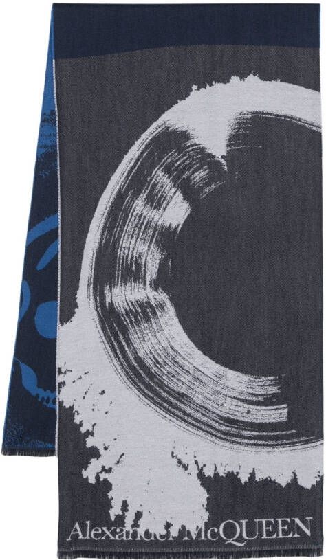 Alexander McQueen Sjaal met logoprint Blauw