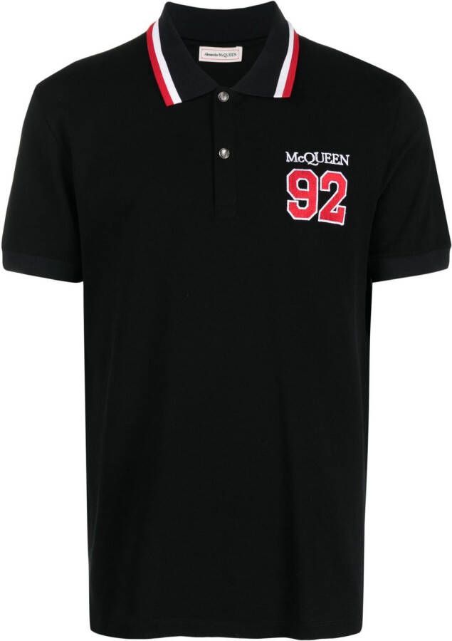 Alexander McQueen Poloshirt met logoprint Zwart