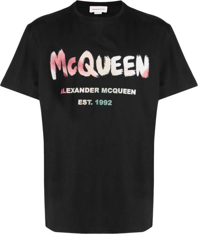Alexander McQueen logo-print T-shirt Zwart