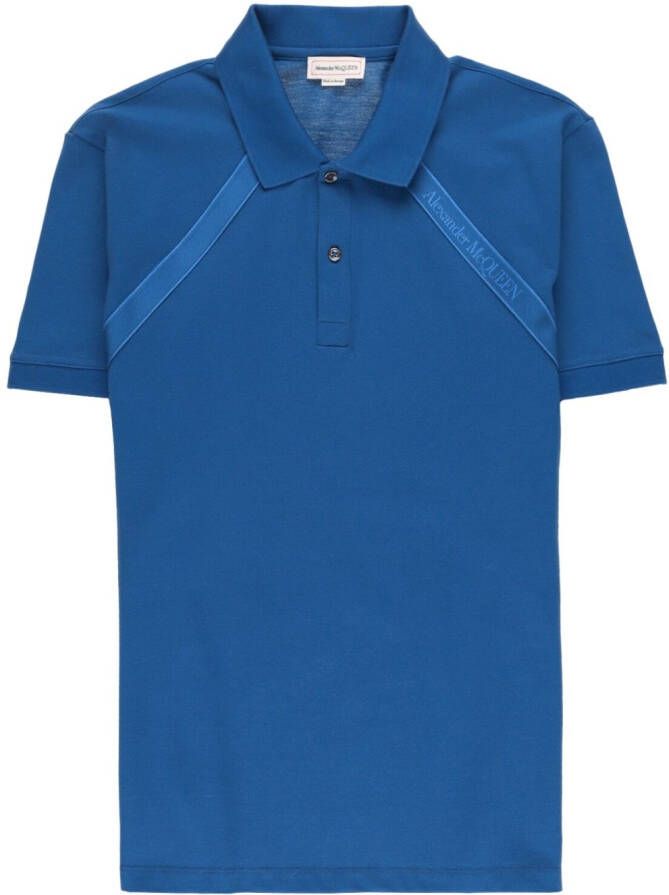 Alexander McQueen Poloshirt met logoband Blauw