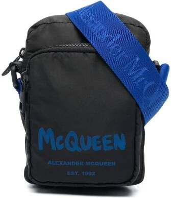Alexander McQueen Messengertas met logoprint Zwart
