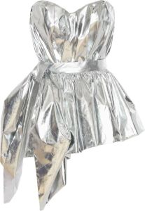 Alexander McQueen Metallic mini-jurk Zilver