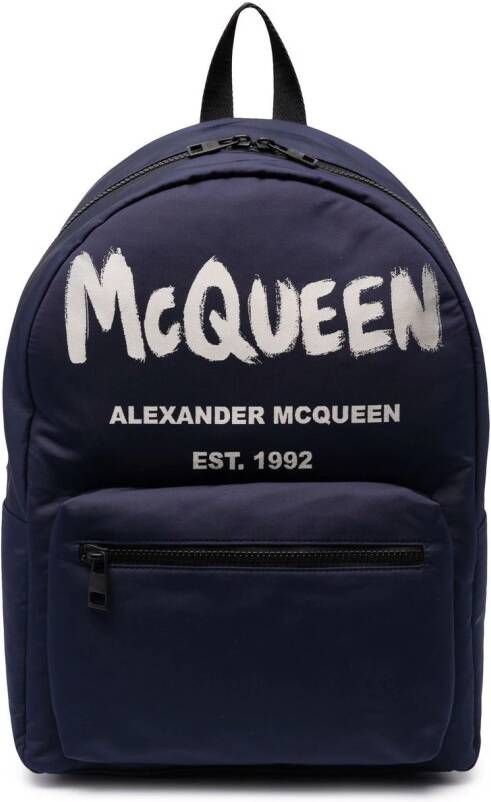 Alexander McQueen Metropolitan rugzak met logoprint Blauw