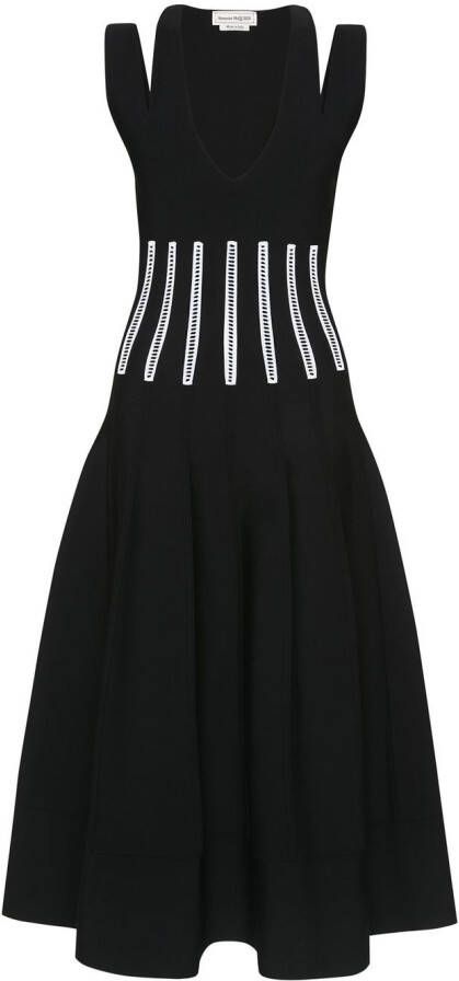 Alexander McQueen Midi-jurk met korset Zwart