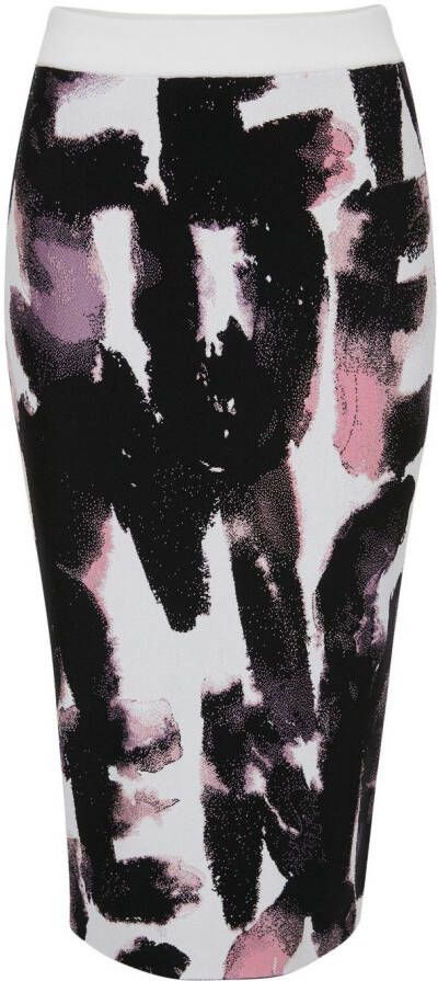 Alexander McQueen Midi-rok met abstract patroon Zwart