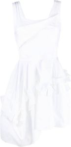 Alexander McQueen Mini-jurk met diepe ronde hals Wit