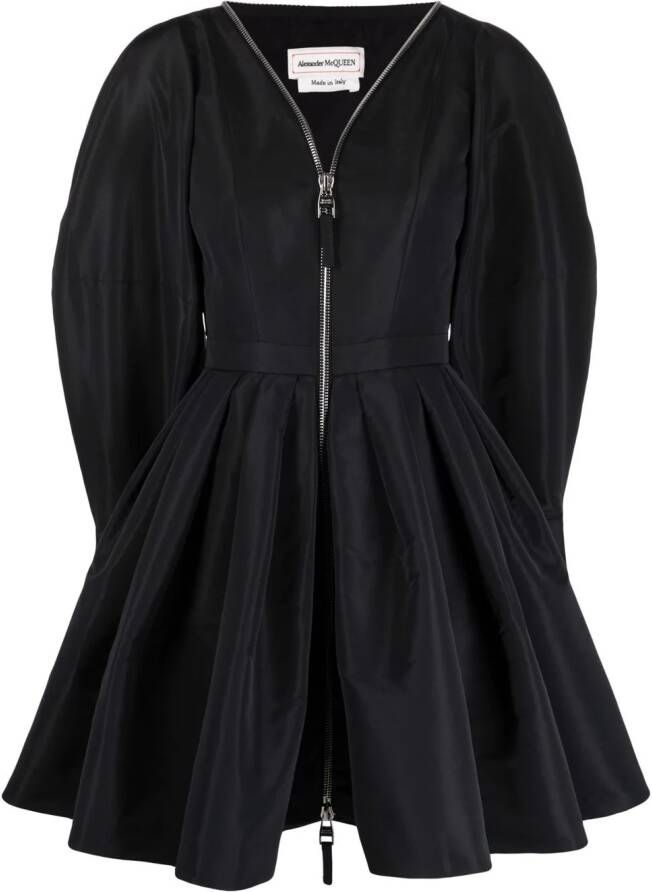 Alexander McQueen Mini-jurk met pofmouwen Zwart