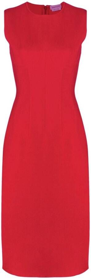 Alexander McQueen Mouwloze midi-jurk Rood