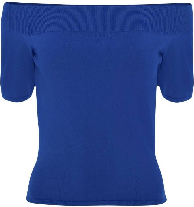 Alexander McQueen Off-shoulder blouse Blauw