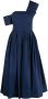 Alexander McQueen Off-shoulder midi-jurk Blauw - Thumbnail 1