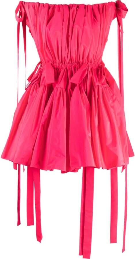 Alexander McQueen Off-shoulder mini-jurk Roze