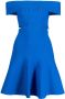 Alexander McQueen Off-shoulder mini-jurk Blauw - Thumbnail 1