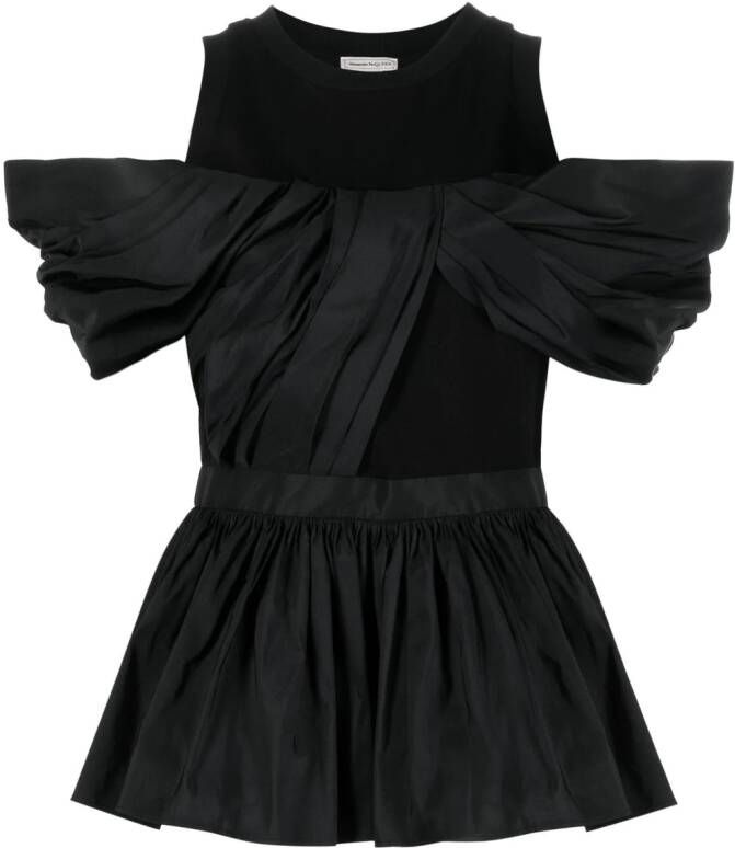 Alexander McQueen Off-shoulder top Zwart