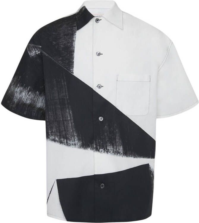 Alexander McQueen Overhemd met grafische print Zwart