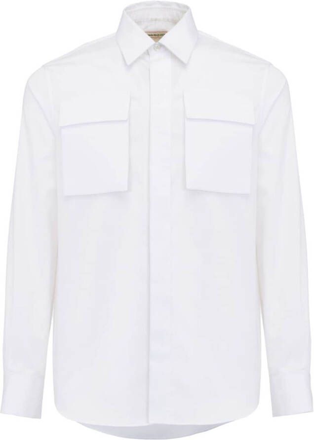Alexander McQueen Overhemd met klepzakken Wit