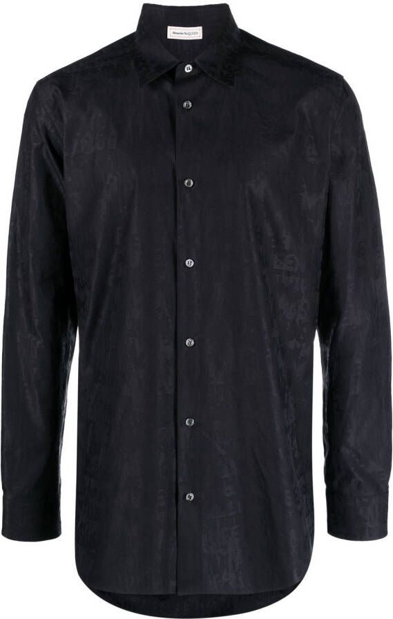 Alexander McQueen Overhemd met logoprint Zwart