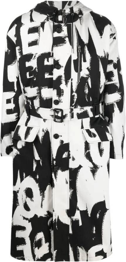 Alexander McQueen Parka met logoprint Zwart