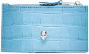 Alexander McQueen patent-leather purse Blauw