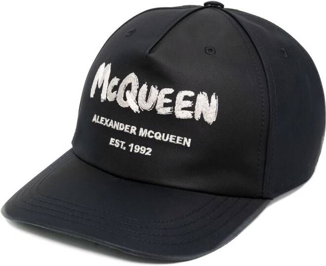 Alexander McQueen Pet met logoprint Zwart