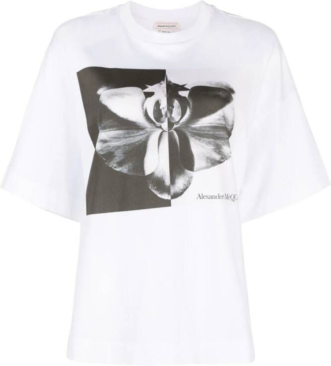 Alexander McQueen T-shirt met fotoprint Wit