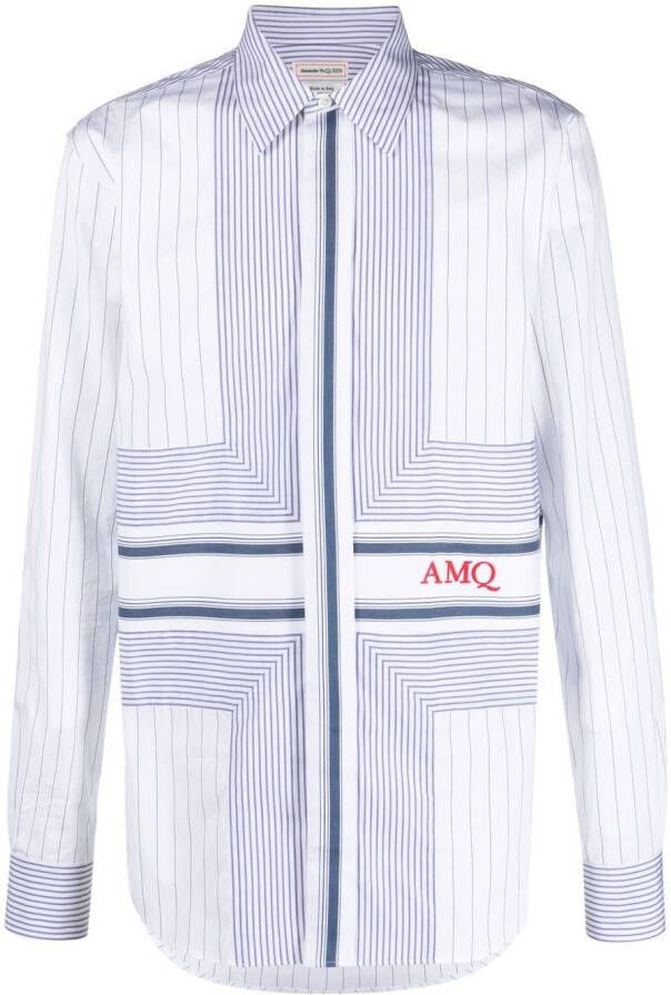 Alexander McQueen Overhemd met krijtstreep Wit