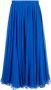 Alexander McQueen Zijden midi-rok met plooien Blauw - Thumbnail 1