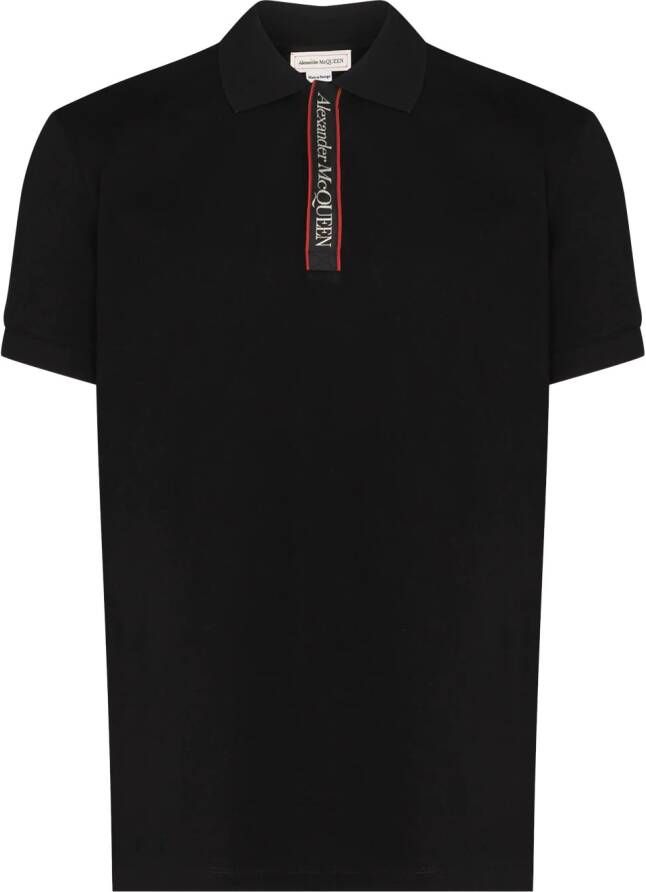 Alexander McQueen Poloshirt met logoband Zwart