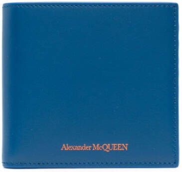 Alexander McQueen Portemonnee met logo-reliëf Blauw