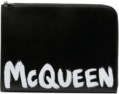 Alexander McQueen Portemonnee met logoprint Zwart