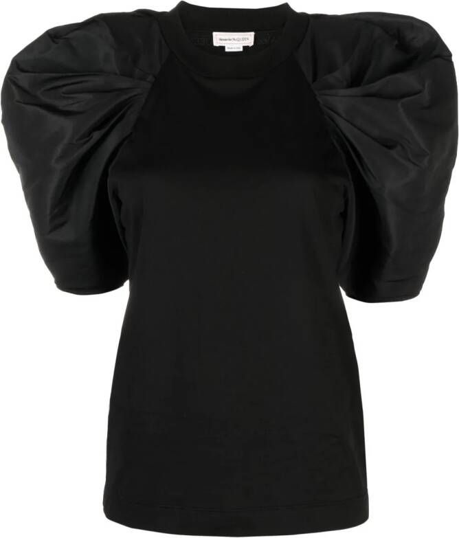 Alexander McQueen T-shirt met pofmouwen Zwart