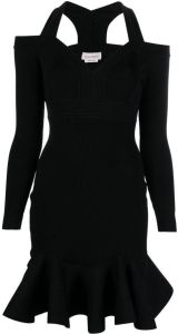 Alexander McQueen ribbed-knit mini dress Zwart