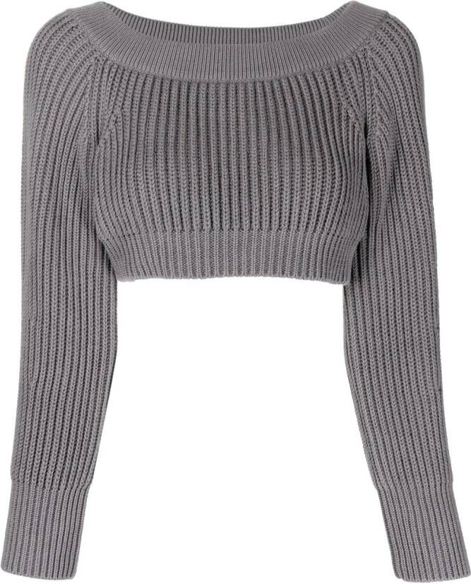 Alexander McQueen Ribgebreide sweater Grijs